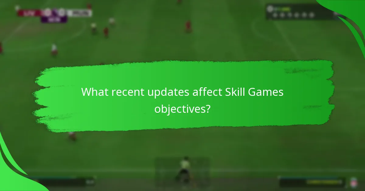 What recent updates affect Skill Games objectives?